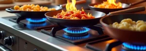 Cucinare con una fiamma libera